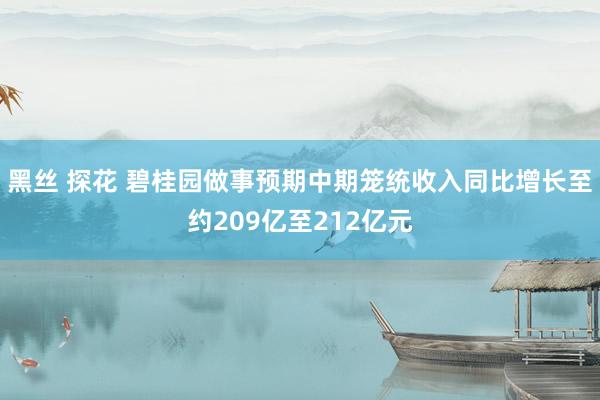 黑丝 探花 碧桂园做事预期中期笼统收入同比增长至约209亿至212亿元