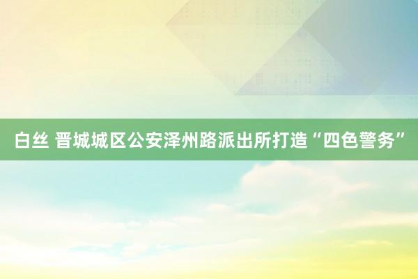 白丝 晋城城区公安泽州路派出所打造“四色警务”